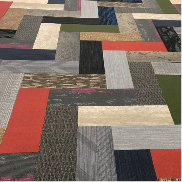 Carpet & Carpet Tiles 24X24 Grey Nance Industries Peel and Stick Soft Residential Carpet Tile